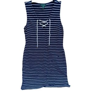 Lauren Ralph Lauren 100 % cotton nautical sleeveless dress sz M